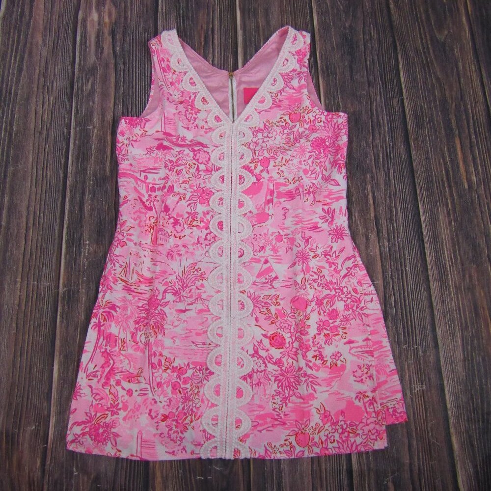 Lilly Pulitzer 8 Ronnie V-Neck Romper Peony Pink Beach Summer Vacation Travel